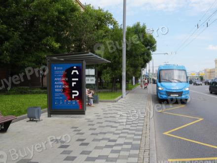 Рекламная конструкция Мира пр-т 105с1 - ост. ул. Кибальчича, в центр (Фото)