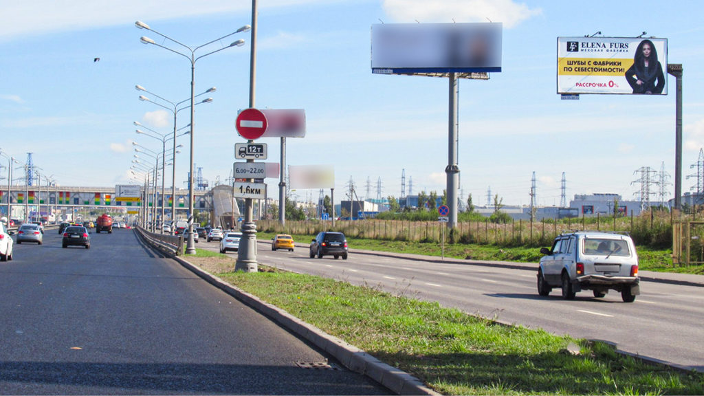 Рекламная конструкция Калужское шоссе 21км+720м (1км+720м от МКАД) Слева (Фото)