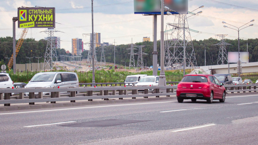 Рекламная конструкция Калужское шоссе 21км+720м (1км+720м от МКАД) Слева (Фото)