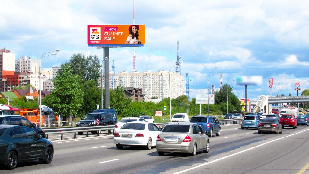 Рекламная конструкция Горьковское шоссе 17км+410м (2км+410м от МКАД) Слева (Фото)